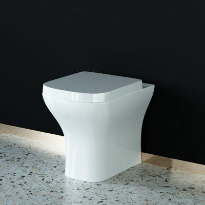Buy SKY Bathroom Square Ceramic Back To Wall Toilet Soft Close Seat WC ...