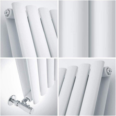 SKY bathroom White Desinger Radiator Vertical Oval Column Central Heating 1800x472mm