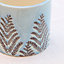 Sky Blue Fern Ceramic Summer Indoor Outdoor Garden Planter Pot Gift for Father's Day