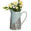 Sky Blue Fern Hallway Room Table Decor Pitcher Jug Flower Vase