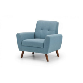 Sky Blue Linen Fabric Armchair