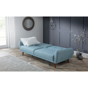Sky Blue Linen Fabric Sofa Bed - 2 Seater