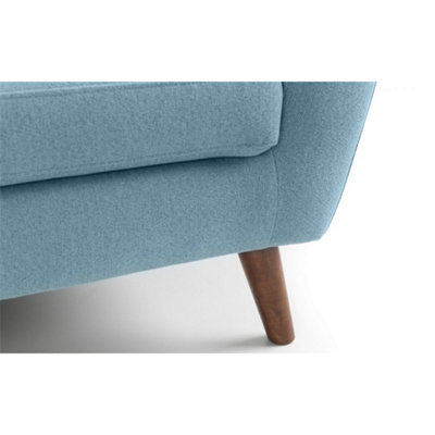Sky Blue Linen Fabric Sofa Bed - 2 Seater
