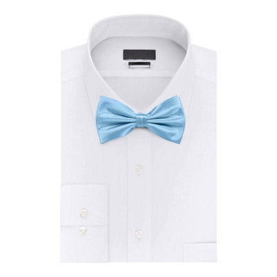 Sky Blue Satin Polyester Bow Tie for Casual & Formal Wear, Wedding Party Accessory