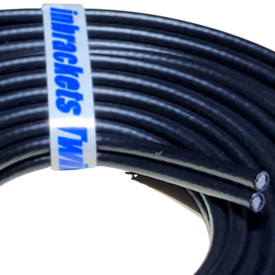 Sky Cable Extension Twin Coax F Plugs Q Satellite Coaxial Lead Shotgun DIY Kit Black 5 Metres