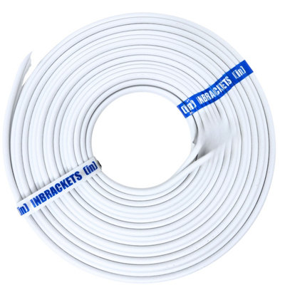 Sky Cable Extension Twin Coax F Plugs Q Satellite Coaxial Lead Shotgun DIY Kit White 8 Metres