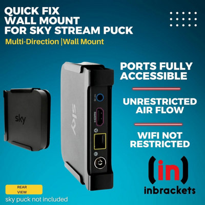 Sky Stream Puck Box Wall Mount  Multi Direction Bracket Easy Screwless Quick Install for Sky Stream Puck Wall Mount UK Made - 6