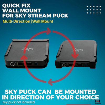 Sky Stream Puck Box Wall Mount  Multi Direction Bracket Easy Screwless Quick Install for Sky Stream Puck Wall Mount UK Made - 8