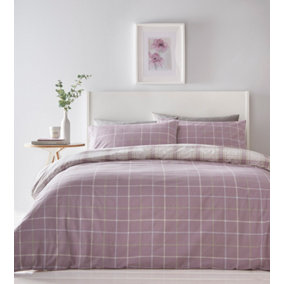 Skye Mauve Super King Duvet Cover and Pillowcases
