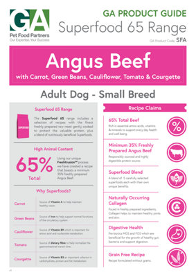 Skye & Murphy Dog Food Superfood 65 Angus Beef Small Breed Dog Adult - 6kg