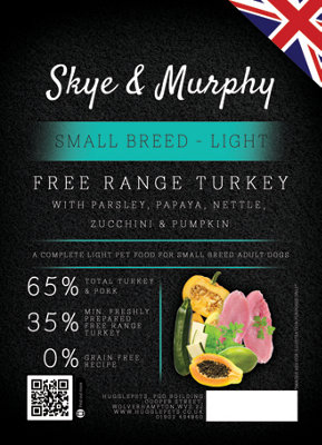 Skye & Murphy Dog Food Superfood 65 Free Range Turkey SmlBrd Light - 6kg