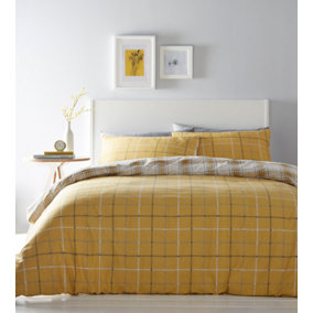 Skye Ochre Super King Duvet Cover and Pillowcases