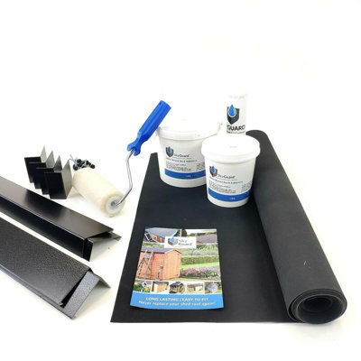 SkyGuard Rubber Roof Kit For Garden Rooms & Outbuildings, EPDM Membrane, Trims & Adhesives (2.8m x 3.6m)