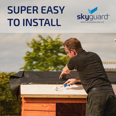SkyGuard Shed Roof Kit - EPDM Rubber Roofing Kit for Sheds & Outbuildings (2.8m x 2.3m)