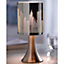 Skyline Touch Operated Lamp - Mains Powered Indoor Light with Silver Chrome Finish & 4 Stage Dimmer Function - H25.5 x 12cm Dia