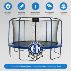 Skytric 13Ft Large Trampoline and Enclosure Set - Garden & Outdoor Trampoline with Safety Net, Mat, Pad