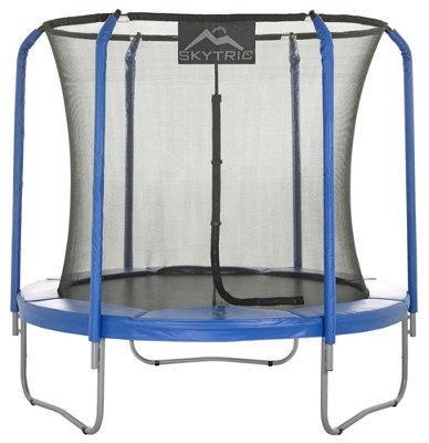Skytric 8Ft Large Trampoline and Enclosure Set - Garden & Outdoor Trampoline with Safety Net, Mat, Pad