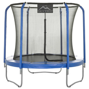 Skytric 8Ft Large Trampoline and Enclosure Set - Garden & Outdoor Trampoline with Safety Net, Mat, Pad