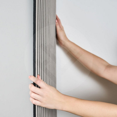 Slat-Lite Grey Oak Flexible Acoustic Wood Slat Wall Panel 120cm x 60cm
