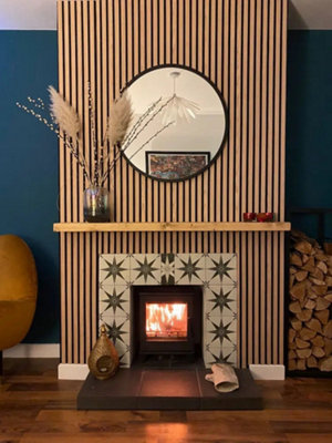 SlatLite Oak Flexible Acoustic Wood Slat Wall Panel 300cm x 60cm DIY