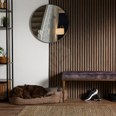 Slat-Lite Walnut Flexible Acoustic Wood Slat Wall Panel 240cm x 60cm