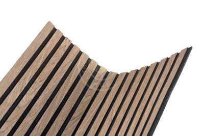 Slat-Lite Walnut Flexible Acoustic Wood Slat Wall Panel 240cm x 60cm