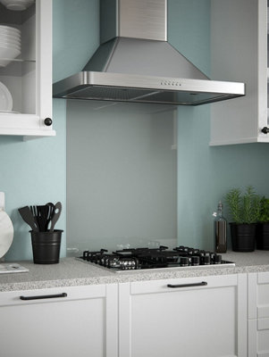 Slate Grey 6mm Glass Self-Adhesive Kitchen Splashback 600mm x 750mm Easy To Apply