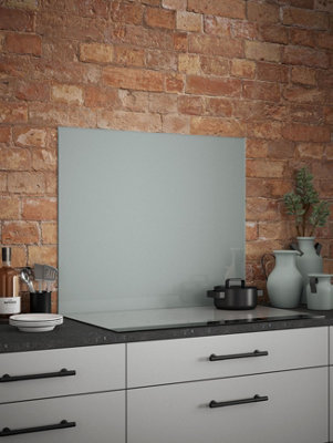 Slate Grey 6mm Glass Self-Adhesive Kitchen Splashback 900mm x 750mm Easy To Apply