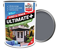 Slate grey Fence and Shed Paint One Coat Paint Saving you time 5L