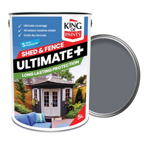 Slate grey Fence and Shed Paint One Coat Paint Saving you time 5L