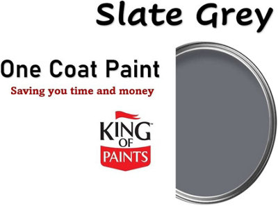Slate Grey King of Paints One Coat Fence and Shed Paint 5 Litres