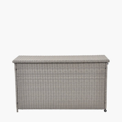 Slate Grey Large Rattan Storage Box Rectangular Cushion Box