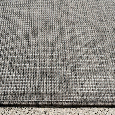 Slate Grey Soft Plastic Value Indoor Outdoor Weatherproof Washable Area Rug 117x170cm