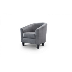 Slate Grey Velvet Curved Armchair