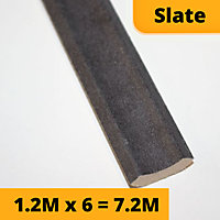 Slate Laminate Beading Scotia Edge Trim Black Charcoal - 1.2M x 6 Total 7.2 Meters