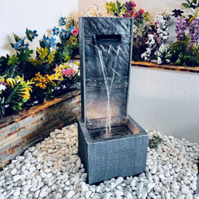 Slate Oasis Wall Mains Power Water Feature With Cover