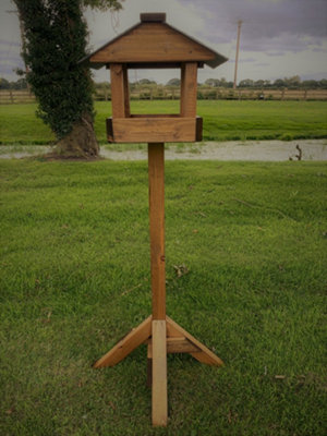 Slate Roof Wooden Bird Table Garden Seed Feeder READY MADE - 6