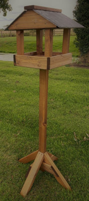 Slate Roof Wooden Bird Table Garden Seed Feeder READY MADE - 7