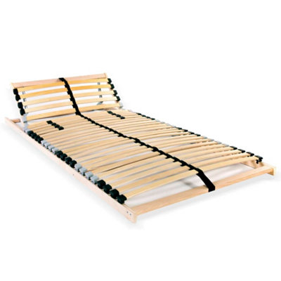 Slatted Bed Base without Mattress 28 Slats 7 Zones 90x200 cm