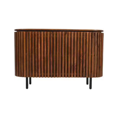 Slatted Large 2 Doors Sideboard - Mango Wood - L40 x W135 x H85 cm 