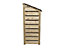 Slatted wooden log store with kindling shelf W-79cm, H-180cm, D-88cm - natural (light green) finish