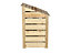 Slatted wooden log store with kindling shelf W-99cm, H-126cm, D-88cm - natural (light green) finish