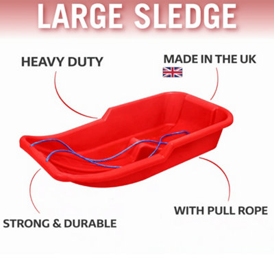 Sledge Large Snow Sledge Sled Toboggan - Red