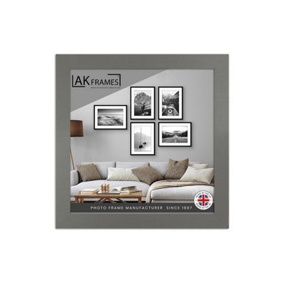 Sleek 10x10" Dark Grey Thin Modern Picture Frame - Slim and Design for Posters, Prints and Photos - Elegant Wall Frame Decor