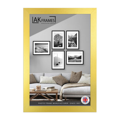 Sleek 11x9" Gold Thin Modern Picture Frame - Slim and Design for Posters, Prints and Photos - Elegant Wall Frame Decor