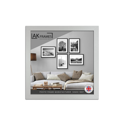 Sleek 14x14" Silver Thin Modern Picture Frame - Slim and Design for Posters, Prints and Photos - Elegant Wall Frame Decor