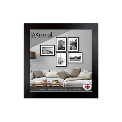 Sleek 9x9" Black Thin Modern Picture Frame - Slim and Design for Posters, Prints and Photos - Elegant Wall Frame Decor