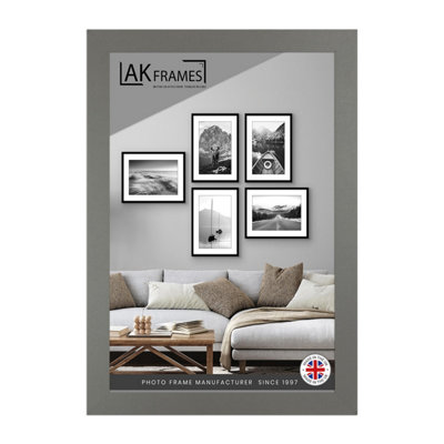 Sleek A4 Dark Grey Thin Modern Picture Frame - Slim and Design for Posters, Prints and Photos - Elegant Wall Frame Decor