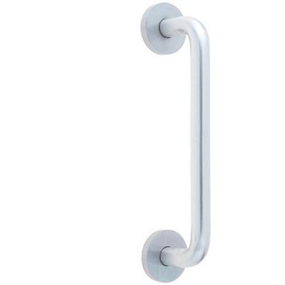 Sleek Aluminium D Shape Pull Handle with Rose Fixing in Satin Anodised Finish - Door Handle
