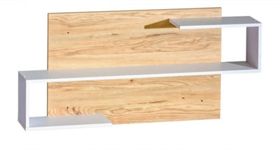 Sleek and Modern: Gappa Wall Shelf, White & Mountain Ash, H580mm W1200mm D196mm